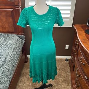 Green knit dress